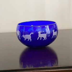 Correia cobalt cats bowl